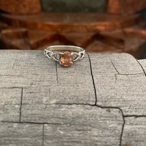 Vintage 925 Sterling Silver Citrine Ring